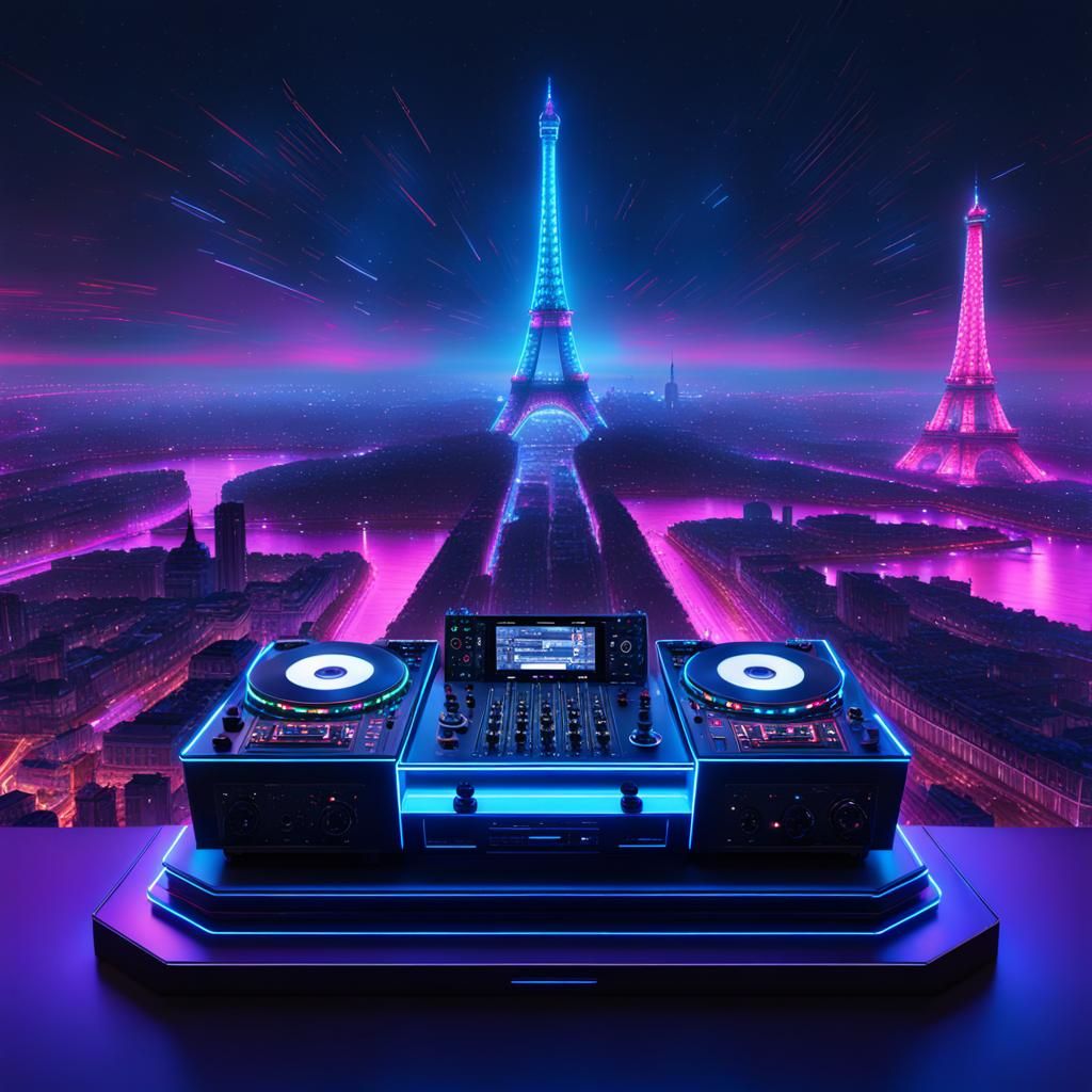 Paris DJ Party with Futuristic Console