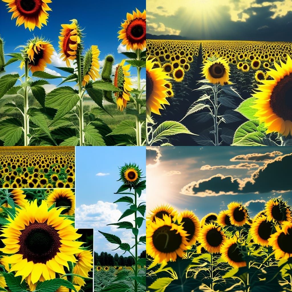 Marijuana, Sunflowers, and Roses in Divine Light