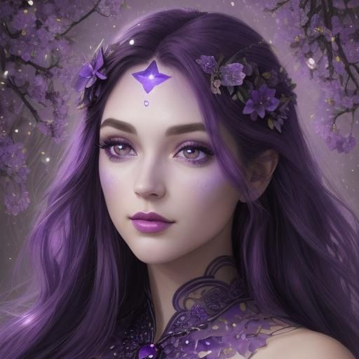 Purple Dreamscape with Glittering Details