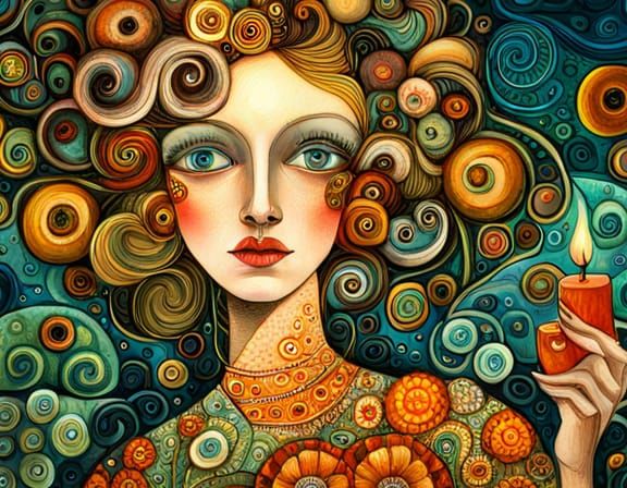 Surreal Fairy Masquerade Ball in Mixed Media