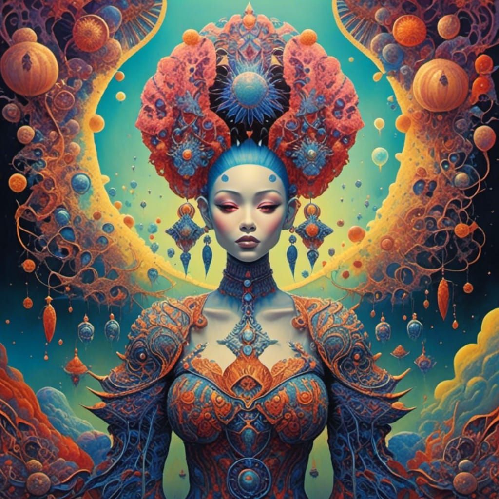 Detailed Dreamcatcher with Alcohol Ink and Oil Paint