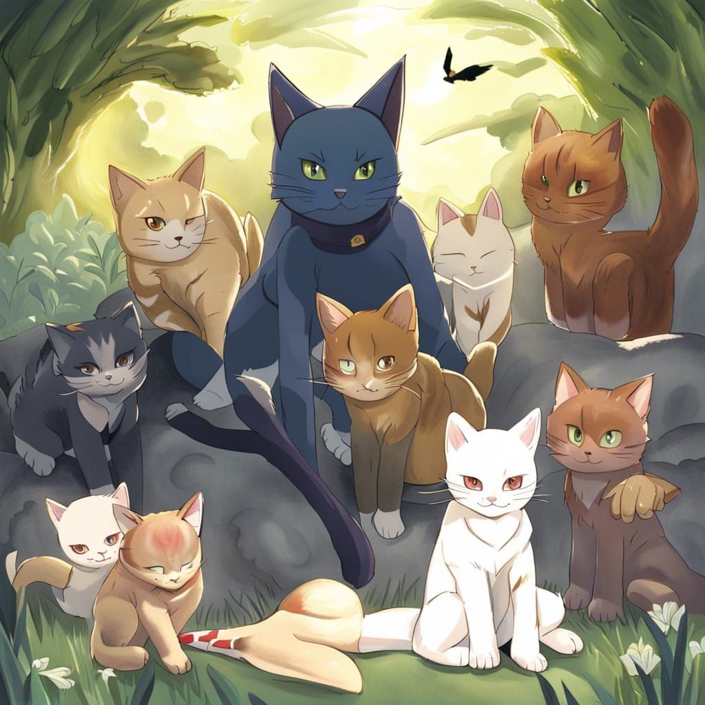 Warrior Cats Scene in Anime Style