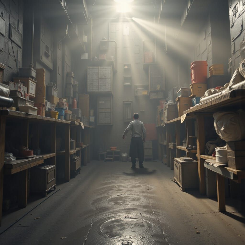 Ethereal Abandoned Storage Room in Dreamlike Atmosphere