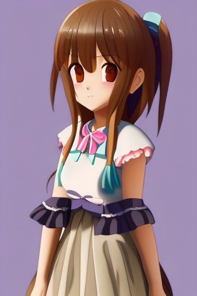 Bashful Anime Middle School Girl in 8K