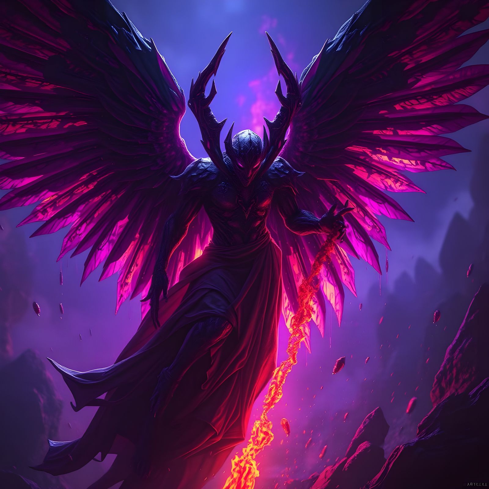 Bloody Angel in Dark Fantasy Style