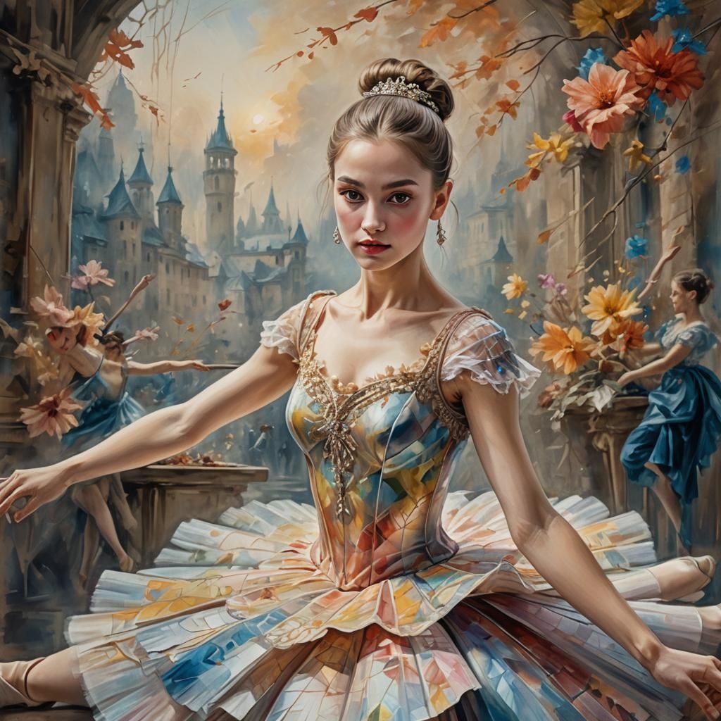 Enchanting Ballerina Portrait as Detailed Matte Painting