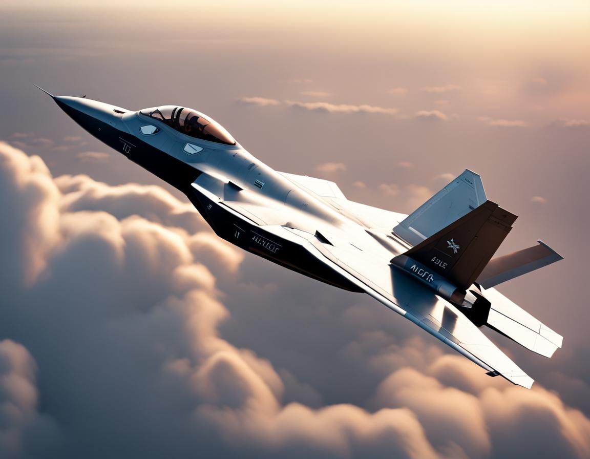 Futuristic Hypersonic Jet Fighter in Sci-Fi Style