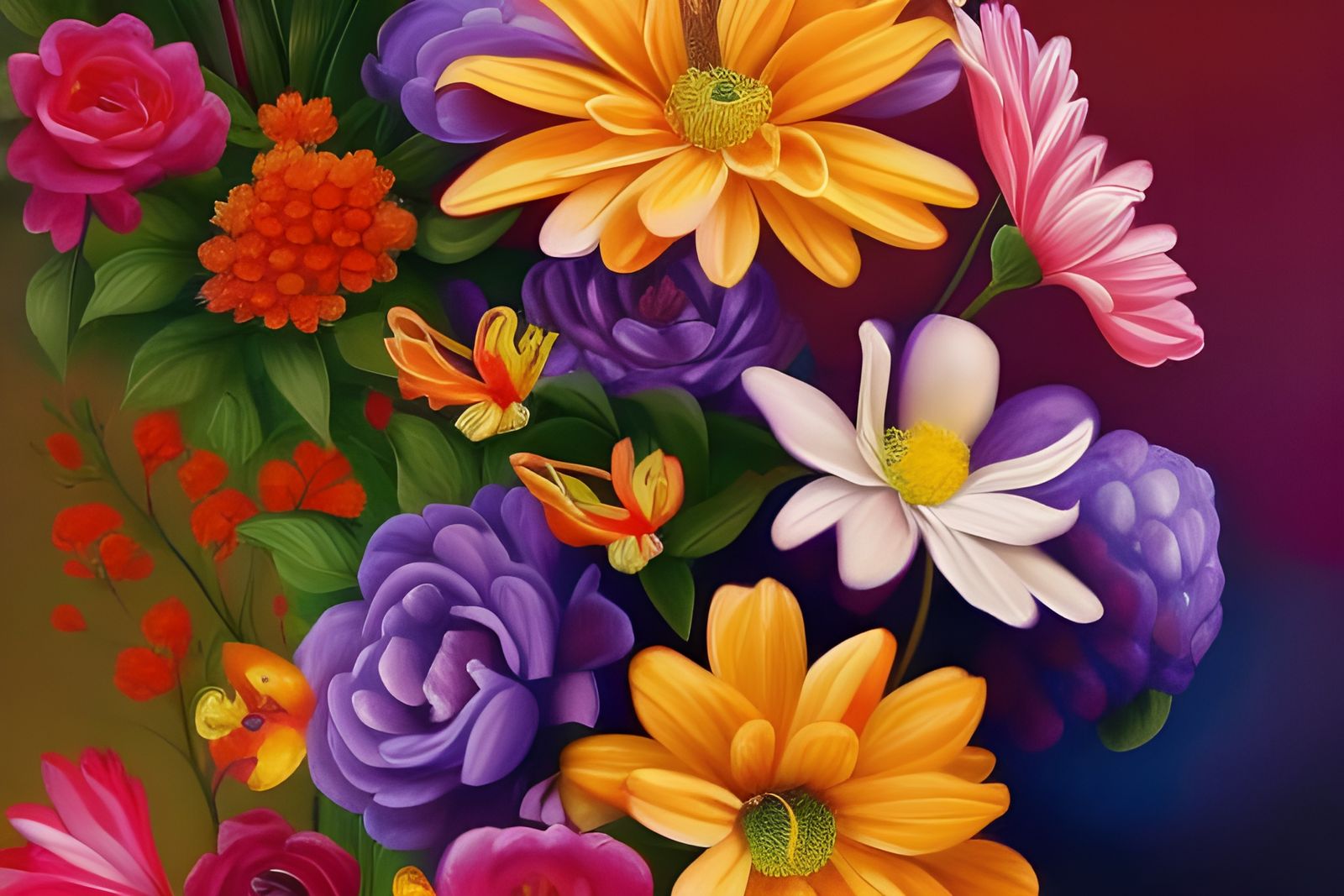 Extravagant Floral Blooms in Hyperrealistic Digital Art