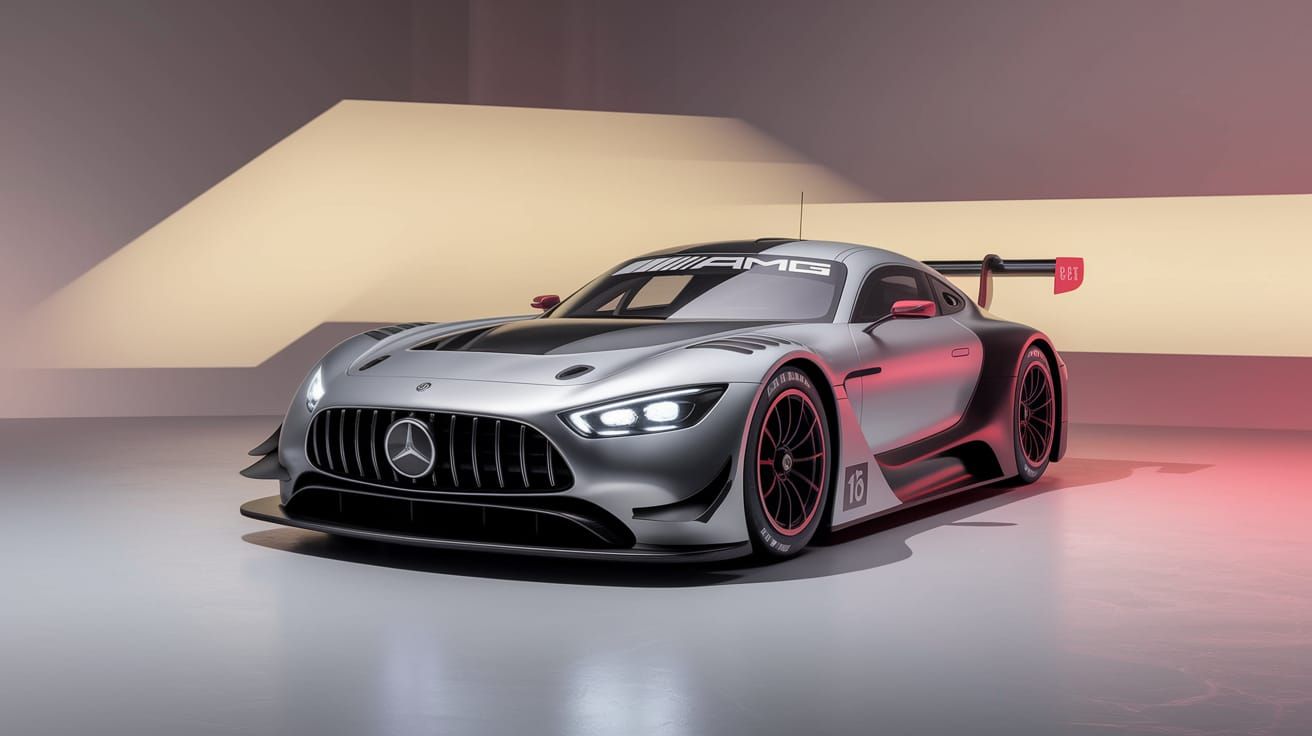 Futuristic AMG Mercedes E Performance GT3 Race Car in Neon-L...