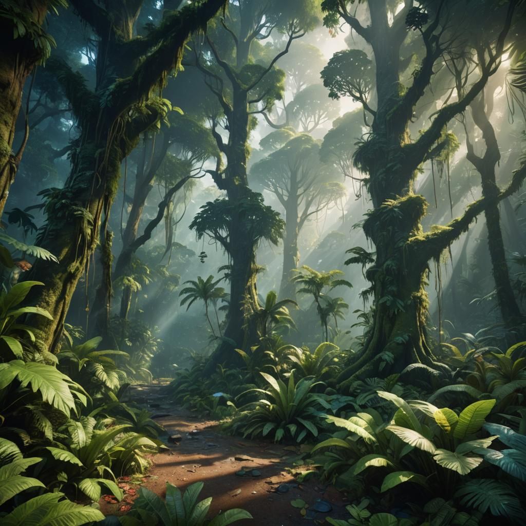 Lush Rainforest Fantasy Concept Art