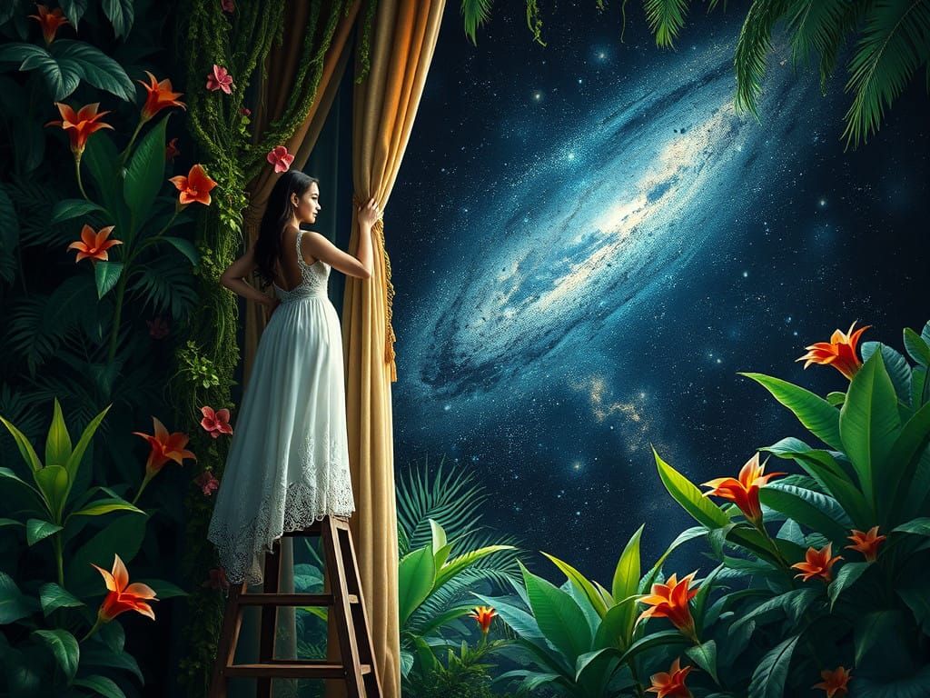 Mystical Jungle Goddess Unveils Cosmic Realm