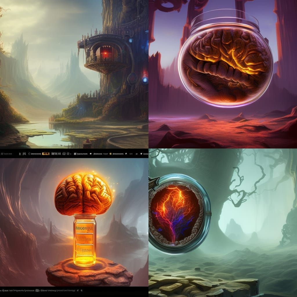 Brain in a Jar: Detailed Fantasy Concept Art