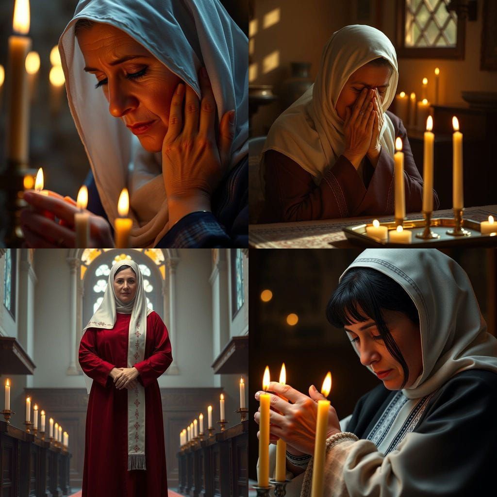 Orthodox Mother Dances with Intricate Headscarf