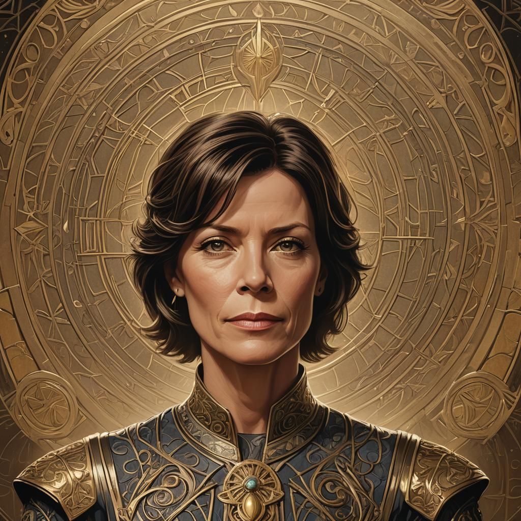 Refined Stargate Character in Art Nouveau Portrait