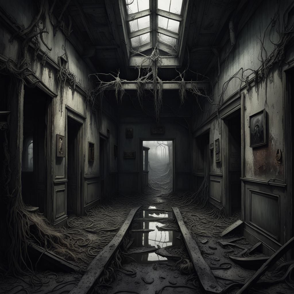 Dark and Haunting Abandoned Landscapes in Realistic Art