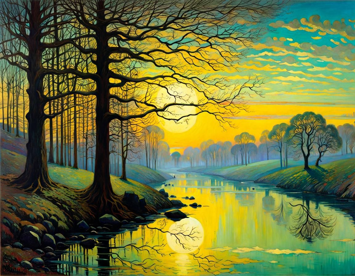 Infinite Landscape Inspired by Luminism and Impressionism