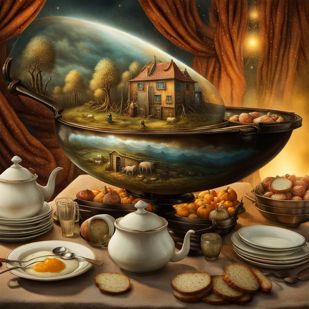 Surreal Photorealistic Zither Scene in Dreamy Ethereal Light