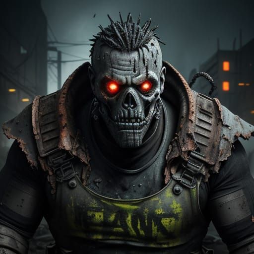 Industrial Undead Monstrosity in Post-Apocalyptic Decay