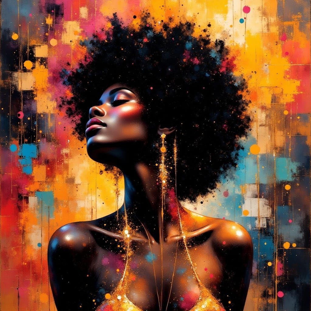 Studio 54 Disco Dancer in Funk Baroque Style