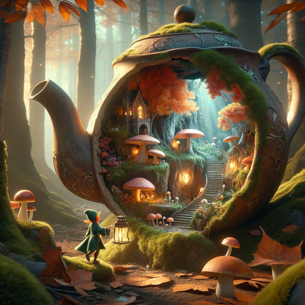 Elf in Teapot: A Magical Miniature World
