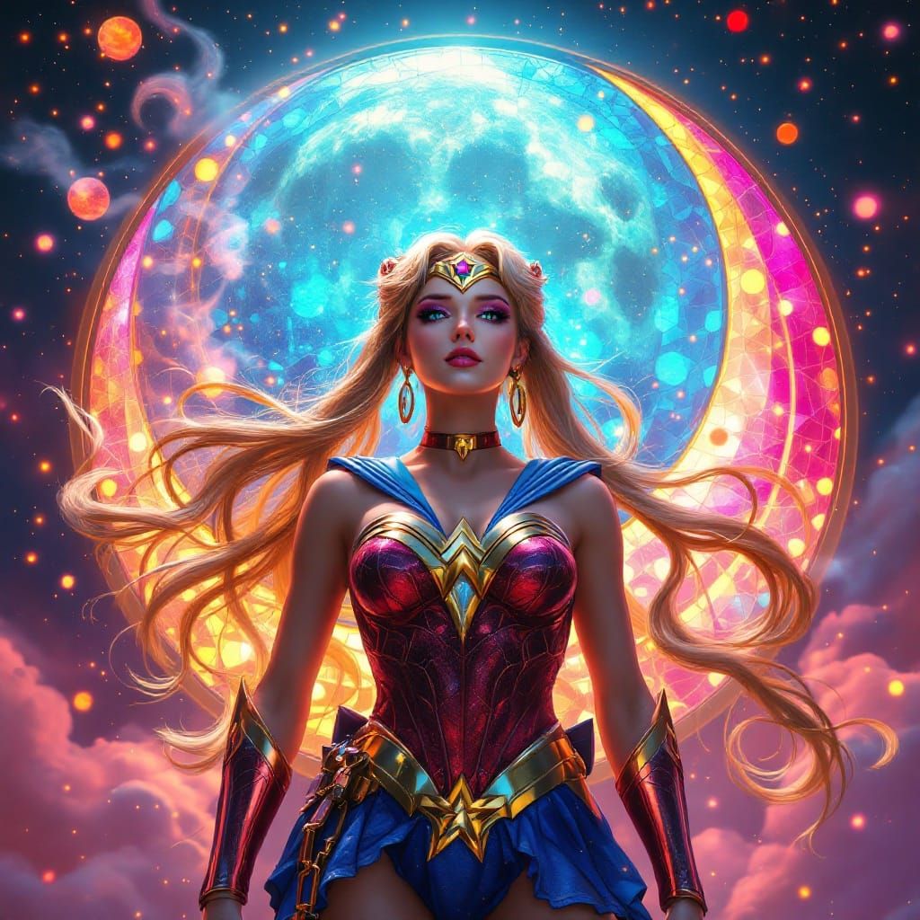 Hyper-Realistic Sailor Moon in Wonder Woman Costume Before V...