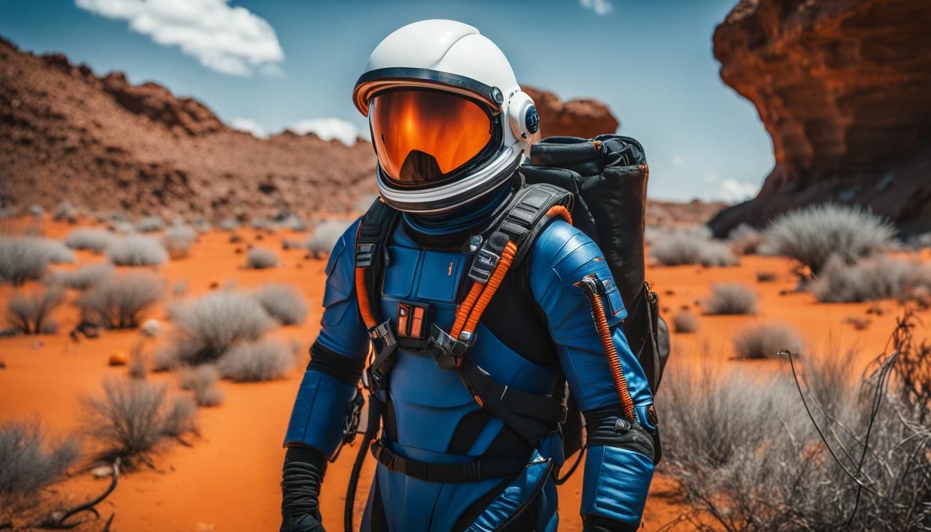 Astronaut Exploring Desolate Alien Planet in Cinematic Style