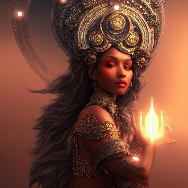 Divine Goddess of Light in Detailed Matte Painting