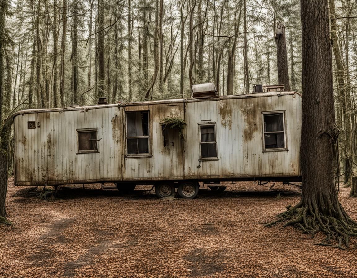 Old House Trailer in the Woods