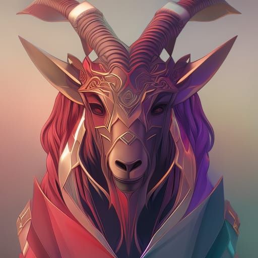 Detailed Portrait of Goat-Men in Hyperdetailed Style