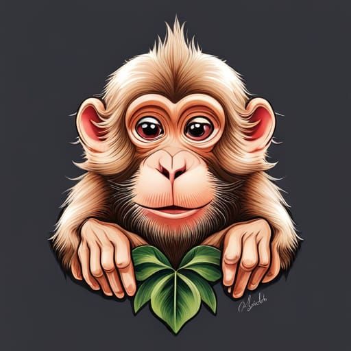 Cute Baby Monkey T-Shirt Design