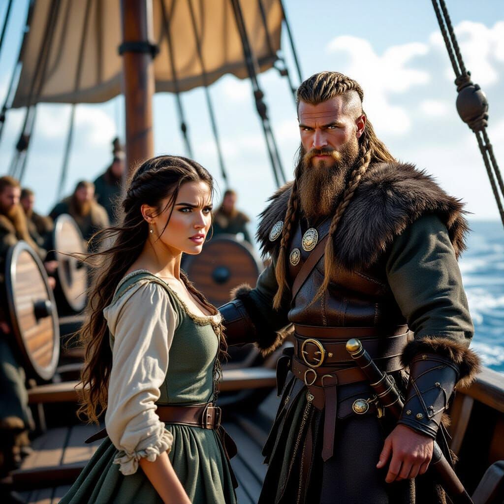 Viking Longship Encounter: Angry Woman, Amused Man