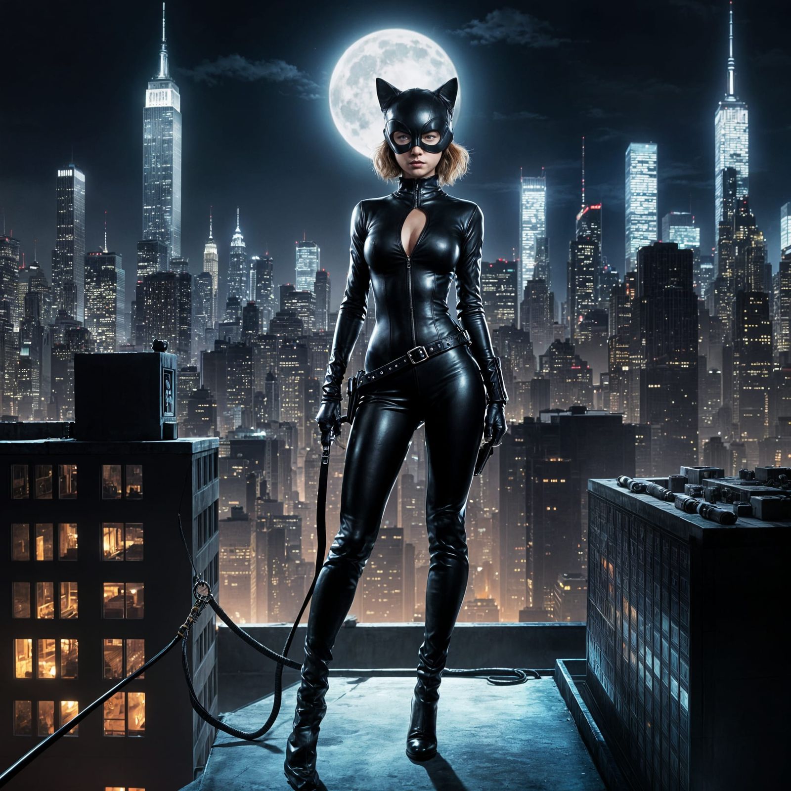 Mysterious Catwoman Leaps Across New York Rooftops in Noir S...