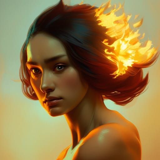 Great Balls of Fire Portrait in Hyperdetailed Style