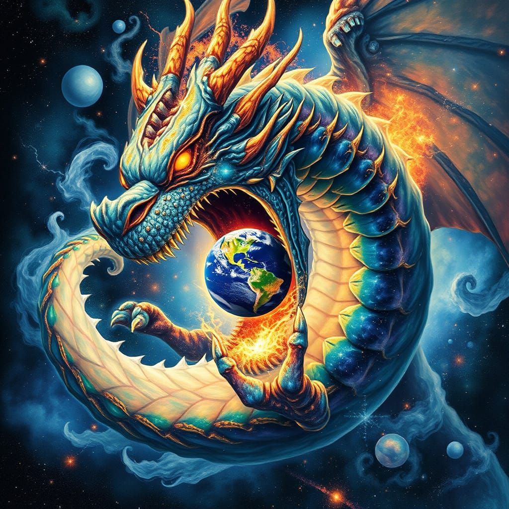 Cosmic Dragon Devours Celestial Morsel