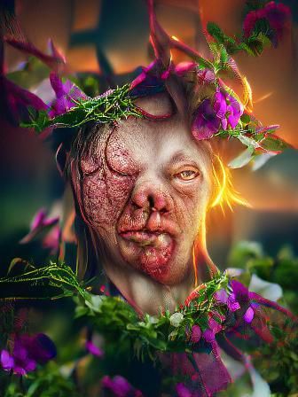 Surreal Demon Face Concept Art in 8K