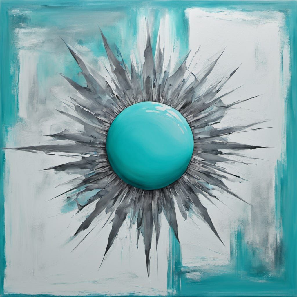 Sunlit Turquoise Fierce Concept Art in Ultraminimalism Style