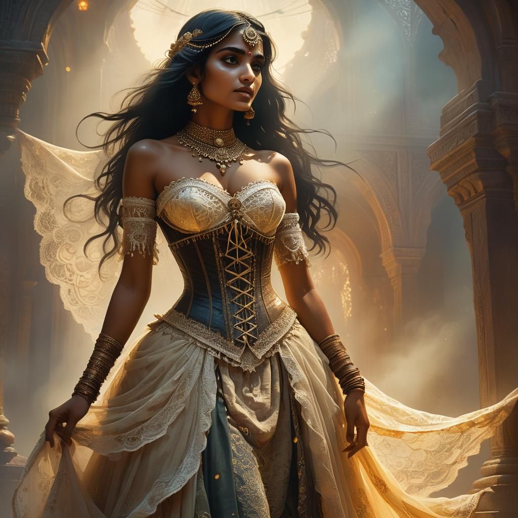 Enchanting Indian Woman in Golden Light