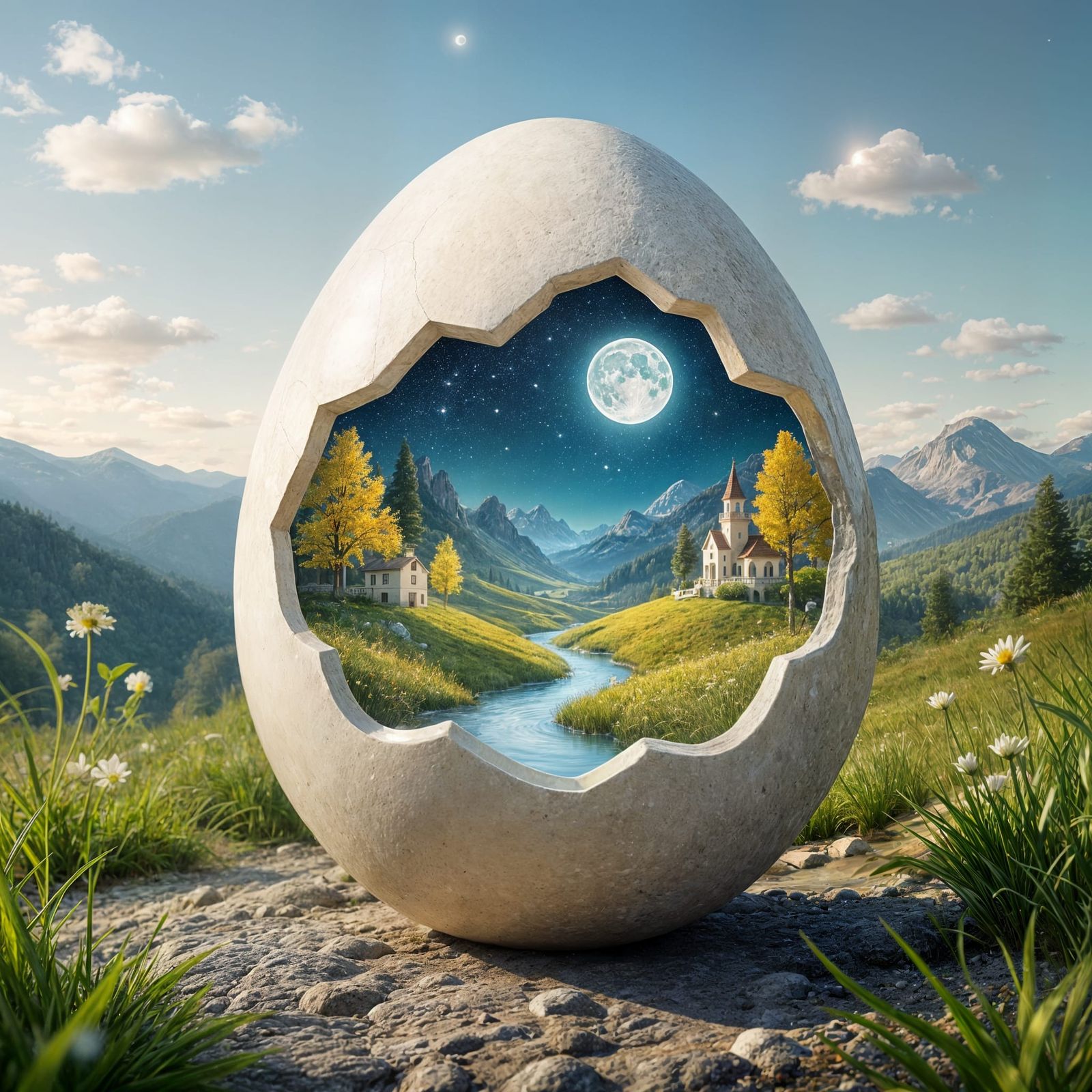 Enchanting Egg Portal to a Fantasy Night World