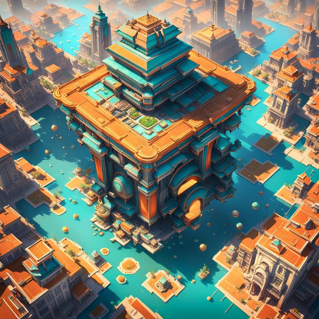 Futuristic Sky City Concept Art