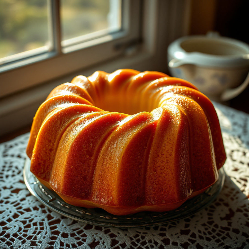 Hyperrealistic Lemon Bundt Cake in Morning Light