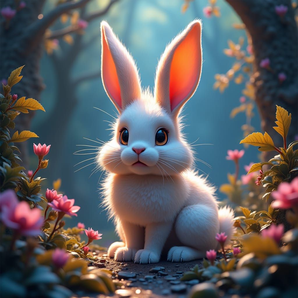Majestic Disheveled Bunny in Dreamlike Fantasy Art