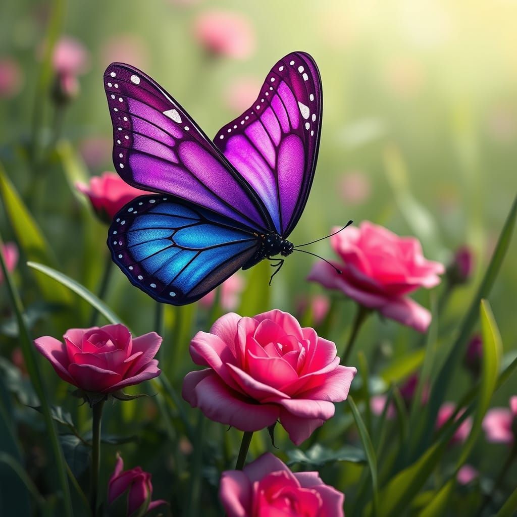 Vibrant Butterfly in Dreamy Digital Art Style