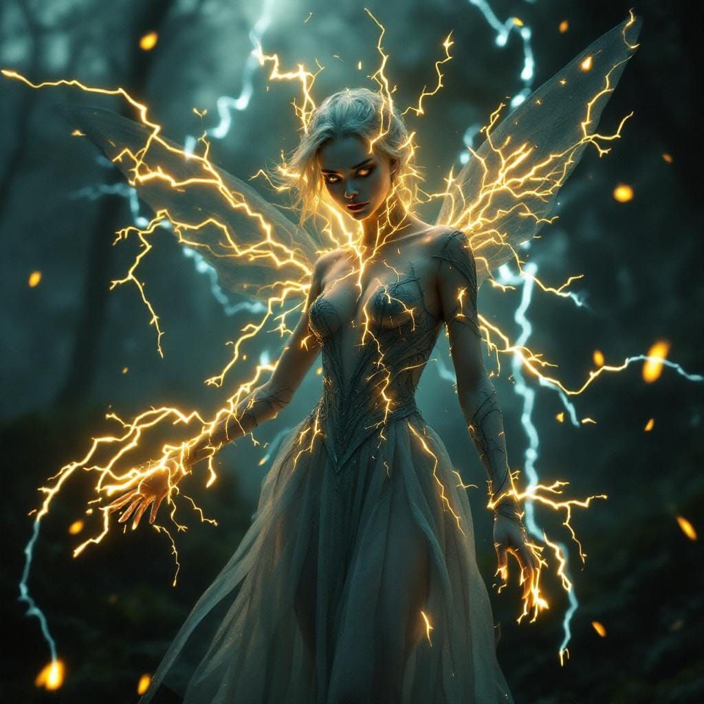 Electric Fairy Portrait in Cinematic Style