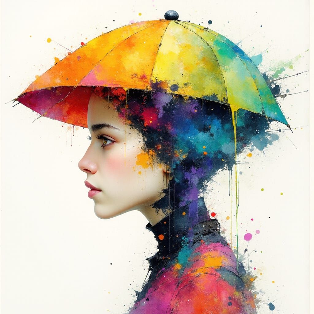 Emotional Surrealism: Watercolor and Ink Illustration