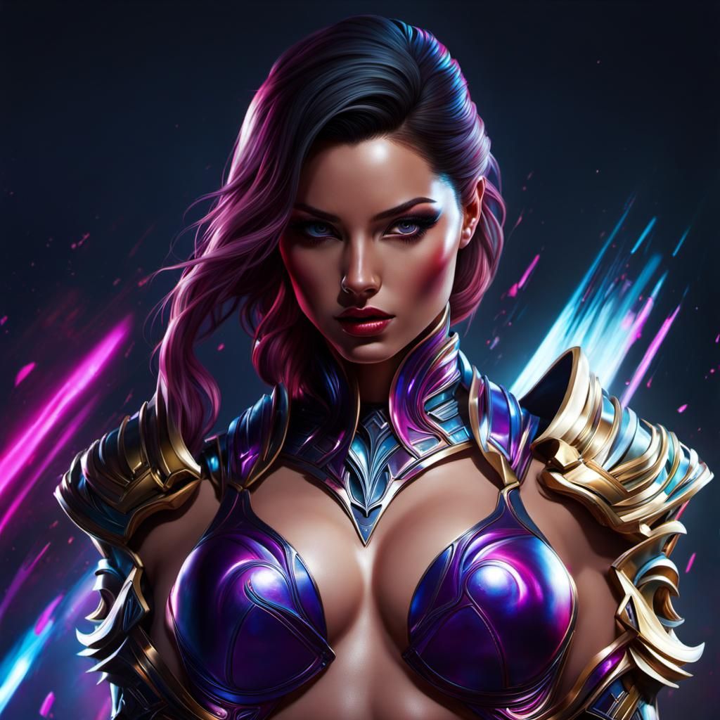 Hyperrealistic Torso in Splash Art Style