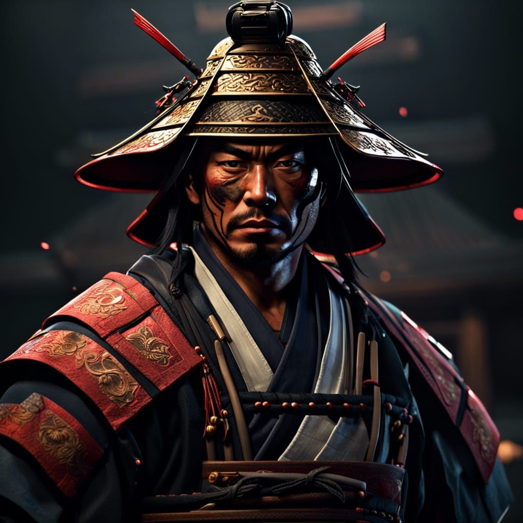 Hyperdetailed Samurai Warrior in Dynamic Lighting