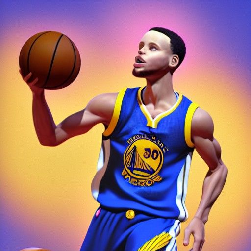 Stephen Curry as Pixar-Style 3D Art