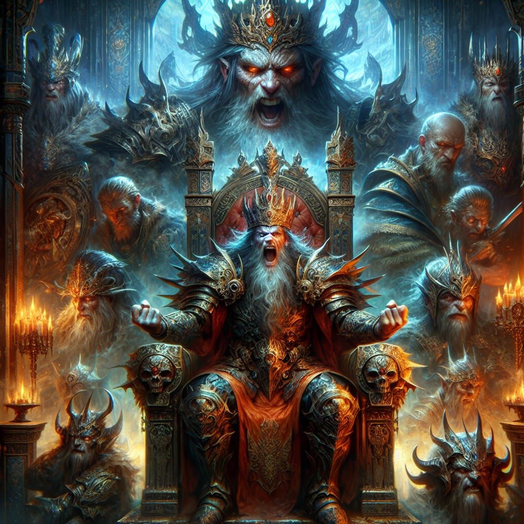 Angry King on Throne: Fantasy Concept Art