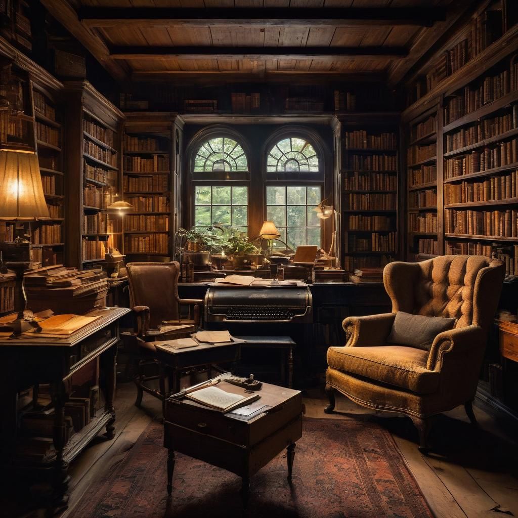 Boy Finds Secret Library in Norman Rockwell Style