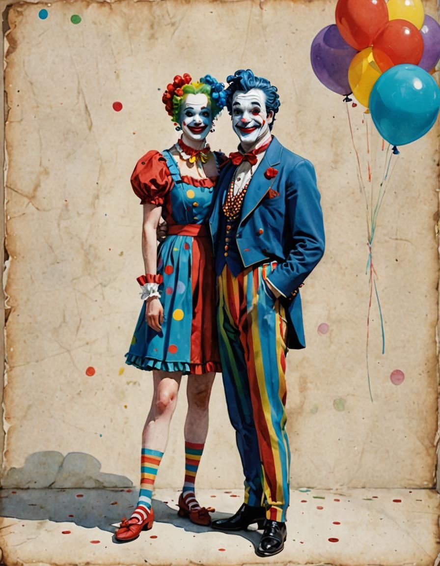 Playful Pixar-Inspired Clowns in a Circus Tent